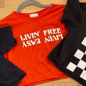 LIVN' FREE LIVN' EASY Crop Tee